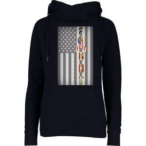 Autism Awareness American Flag Womens Funnel Neck Pullover Hood