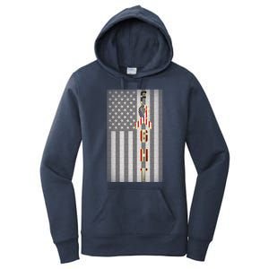 Autism Awareness American Flag Women's Pullover Hoodie