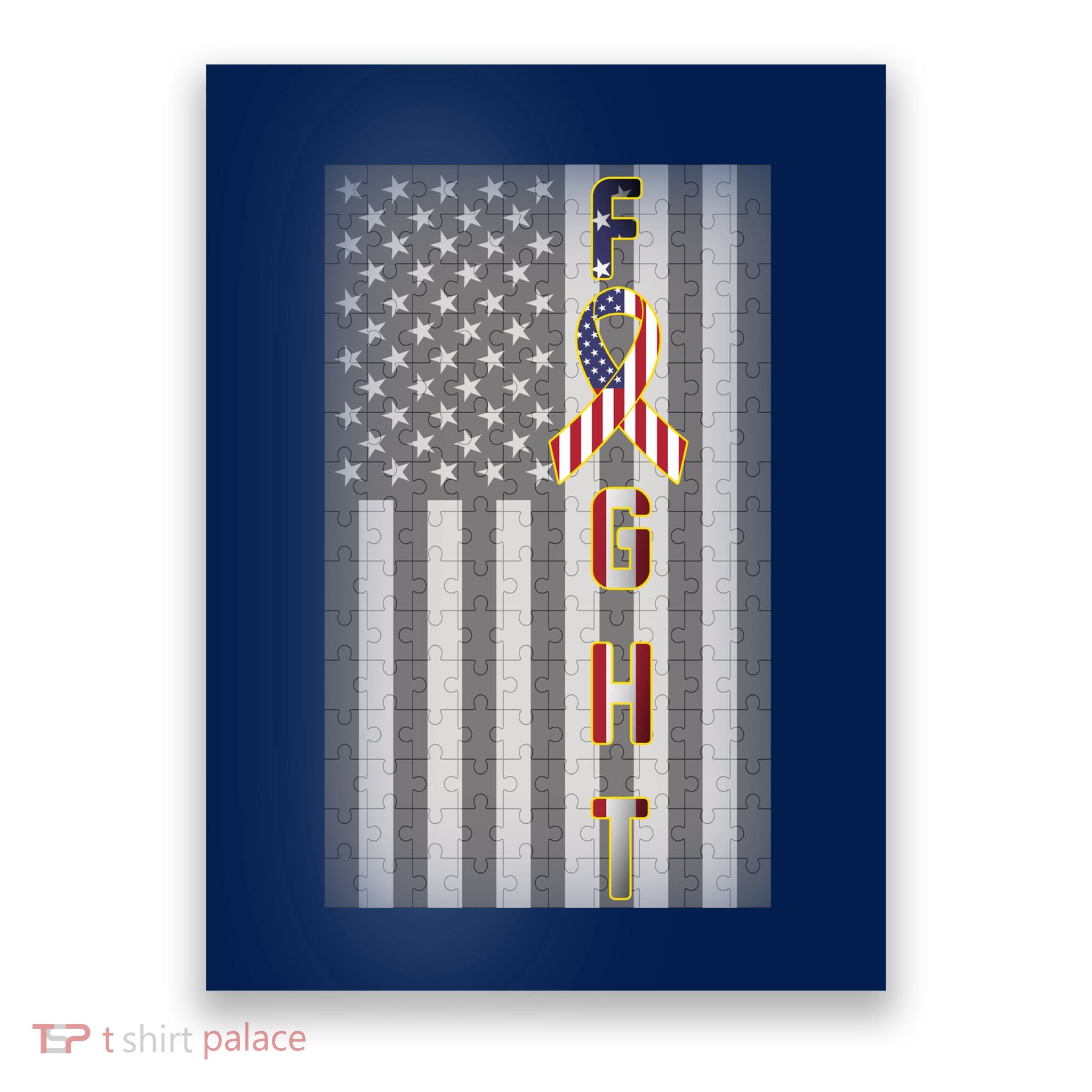 Autism Awareness American Flag Poster