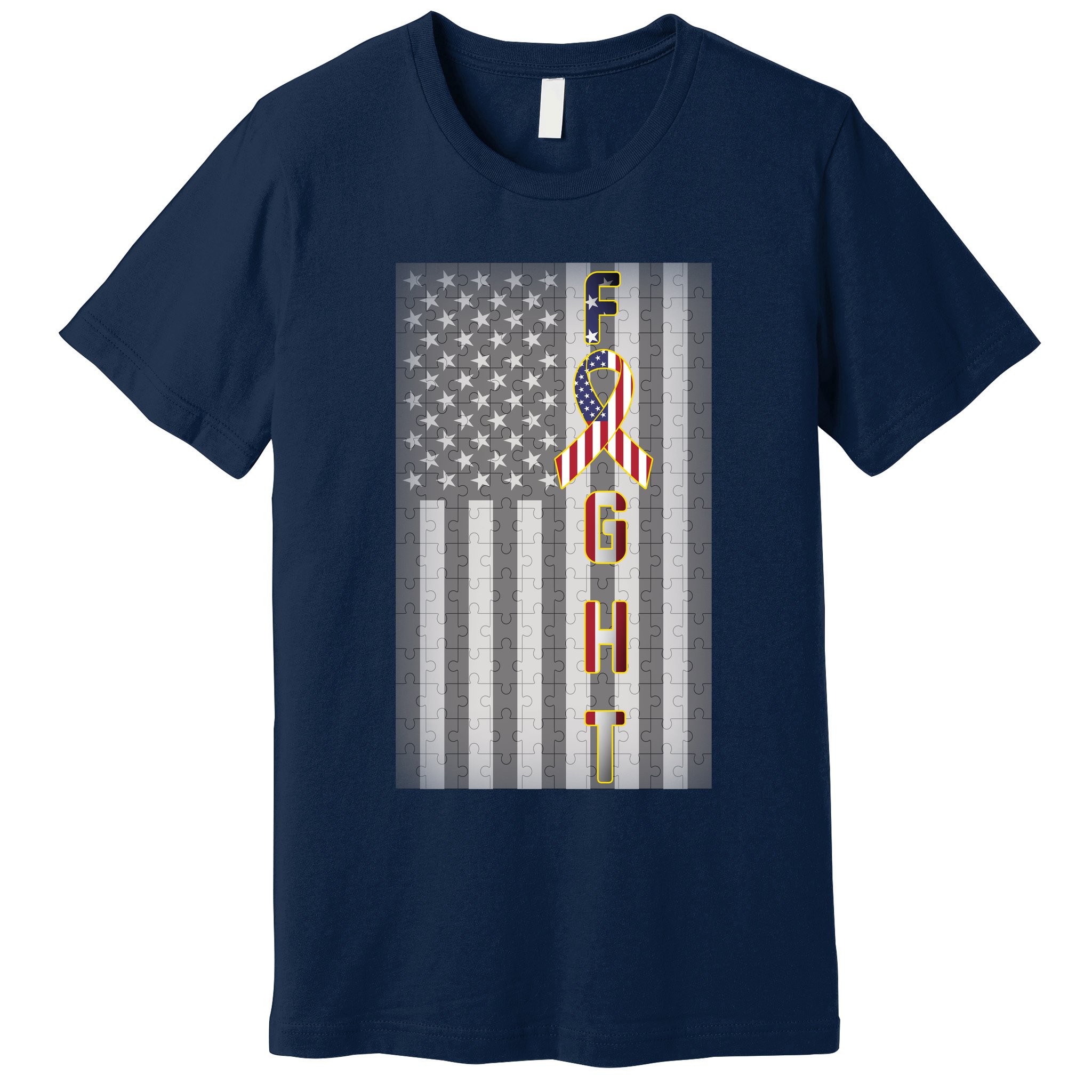 Autism Awareness American Flag Premium T-Shirt