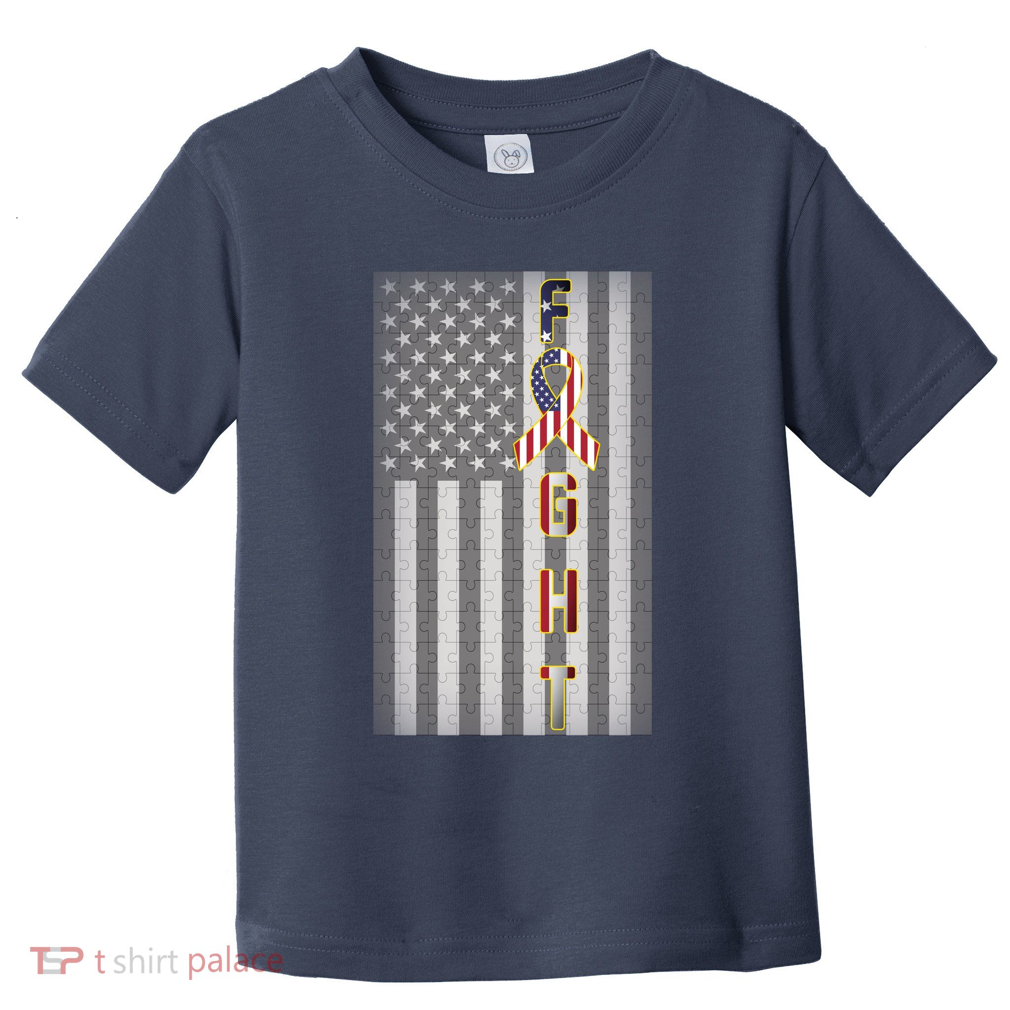 Autism Awareness American Flag Toddler T-Shirt
