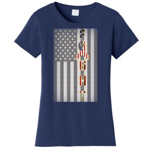 Autism Awareness American Flag Women's T-Shirt