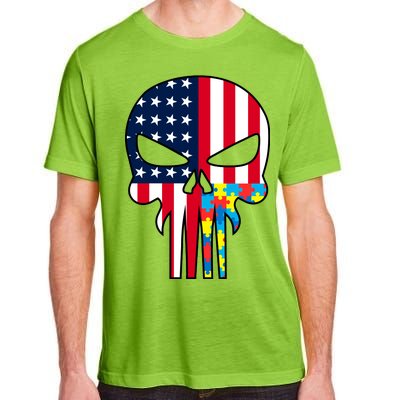 Autism Awareness American Skull Adult ChromaSoft Performance T-Shirt