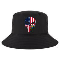 Autism Awareness American Skull Cool Comfort Performance Bucket Hat