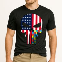 Autism Awareness American Skull Cooling Performance Crew T-Shirt