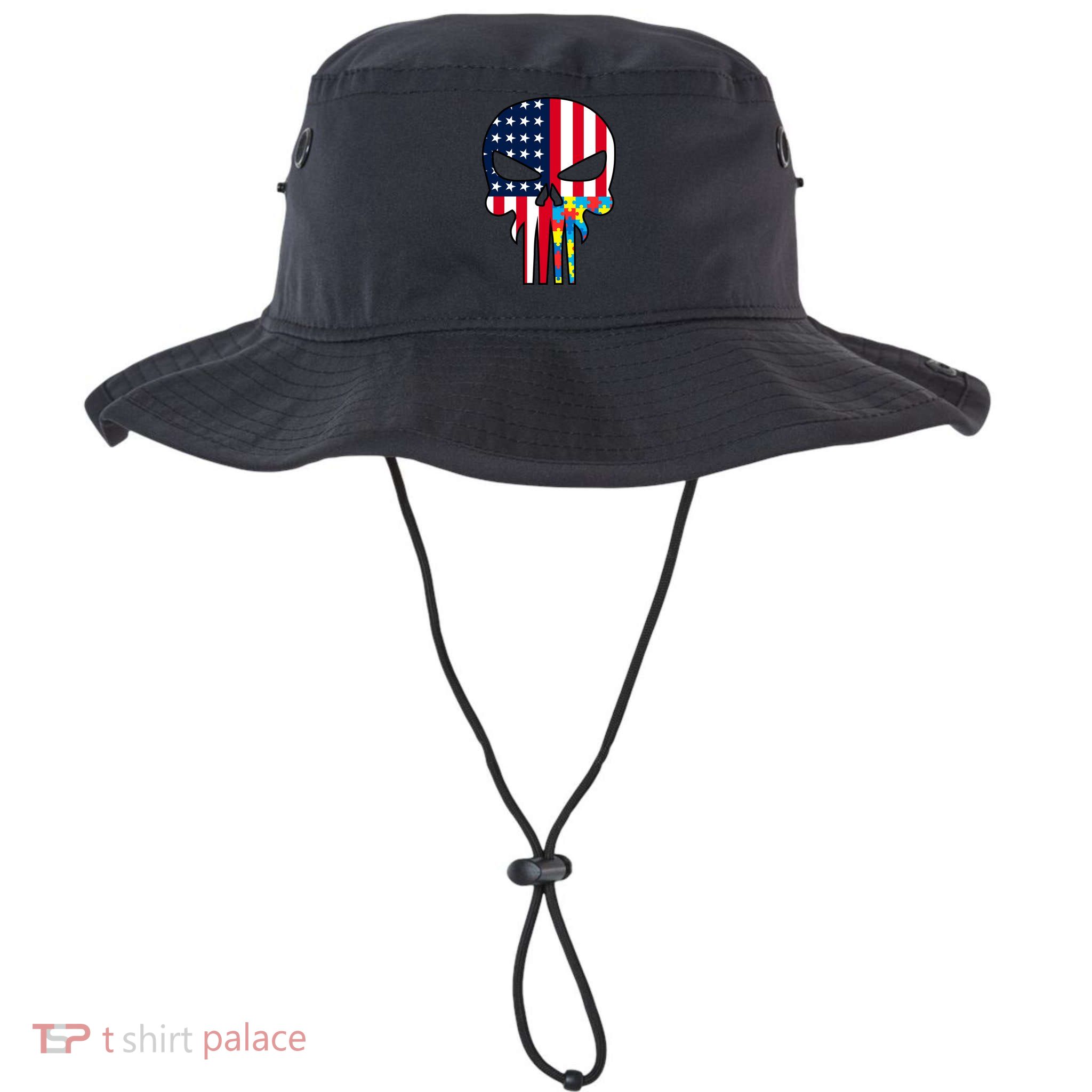Autism Awareness American Skull Bucket Hat