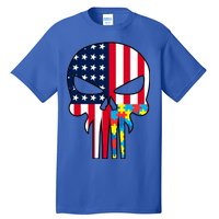 Autism Awareness American Skull Tall T-Shirt