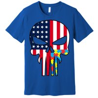 Autism Awareness American Skull Premium T-Shirt