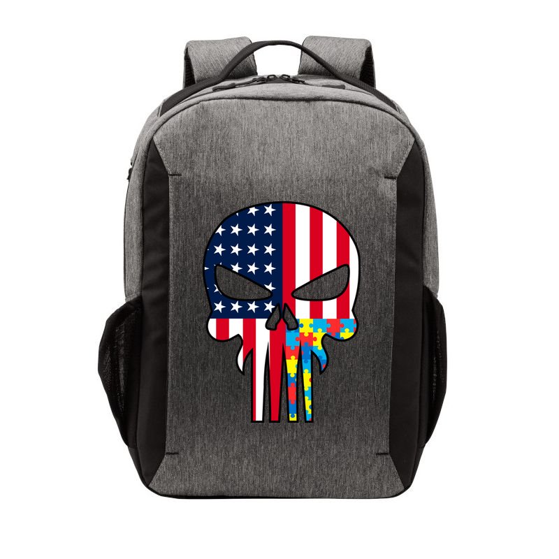 Autism Awareness American Skull Vector Backpack