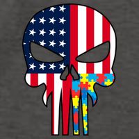 Autism Awareness American Skull Vector Backpack