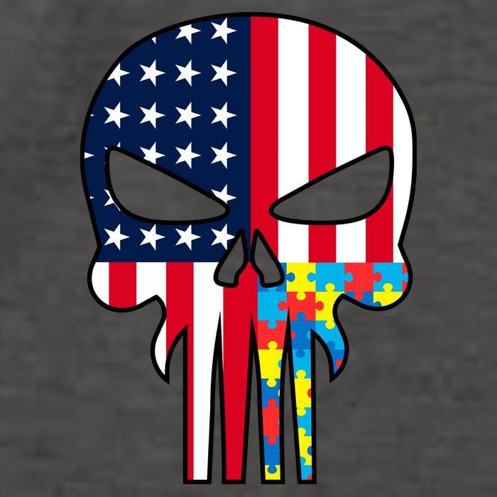 Autism Awareness American Skull Vector Backpack