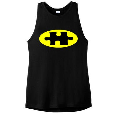 Autism Awareness Bat Puzzle Logo Ladies PosiCharge Tri-Blend Wicking Tank