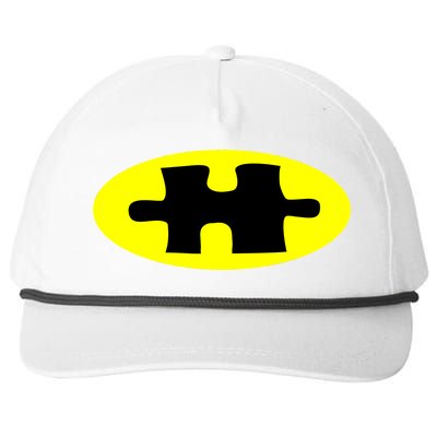 Autism Awareness Bat Puzzle Logo Snapback Five-Panel Rope Hat