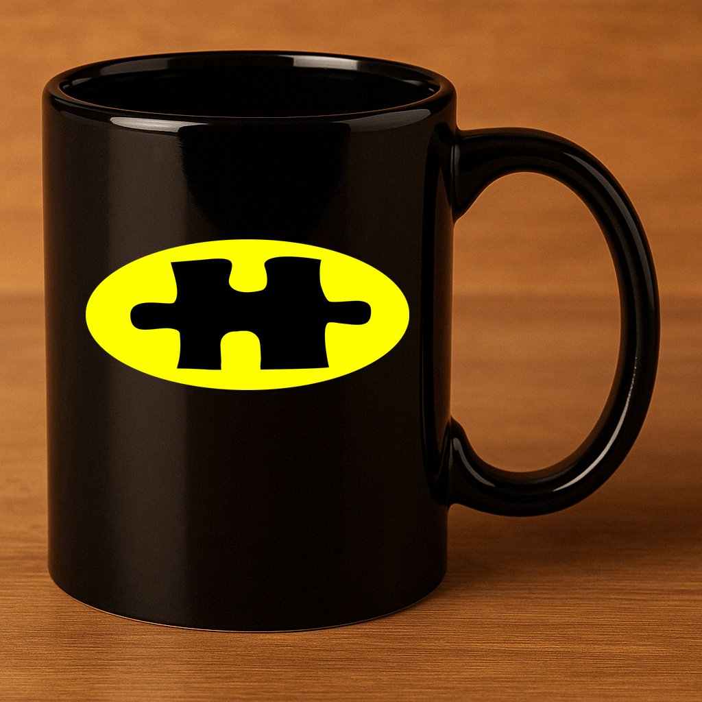 Autism Awareness Bat Puzzle Logo 11oz C Handle Ceramic Mug