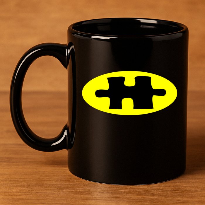 Autism Awareness Bat Puzzle Logo 11oz C Handle Ceramic Mug