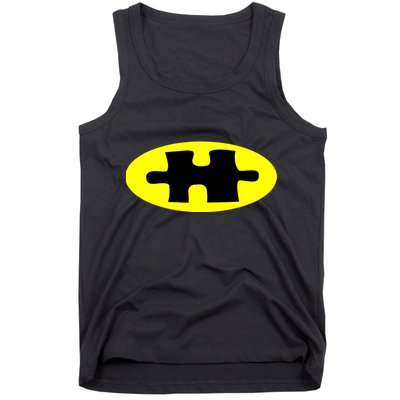Autism Awareness Bat Puzzle Logo Tank Top