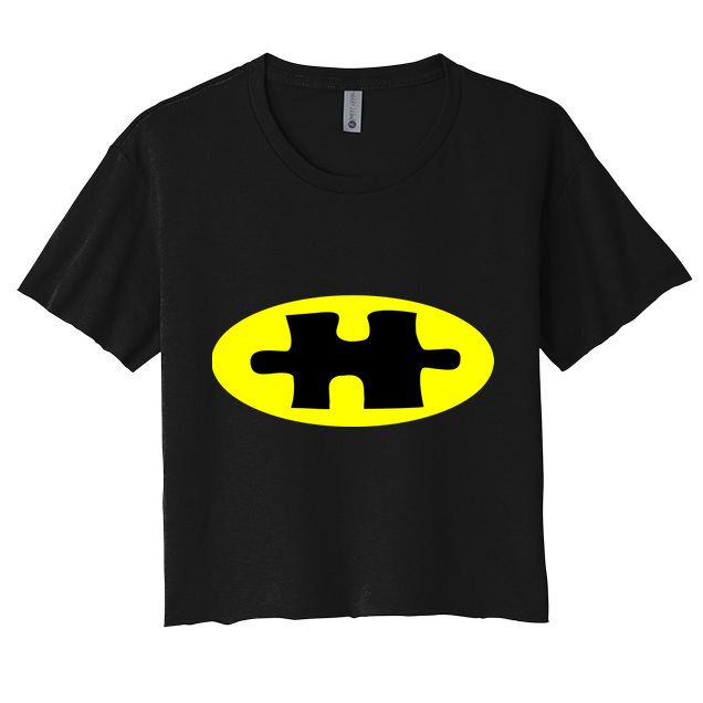 Autism Awareness Bat Puzzle Logo Crop Top