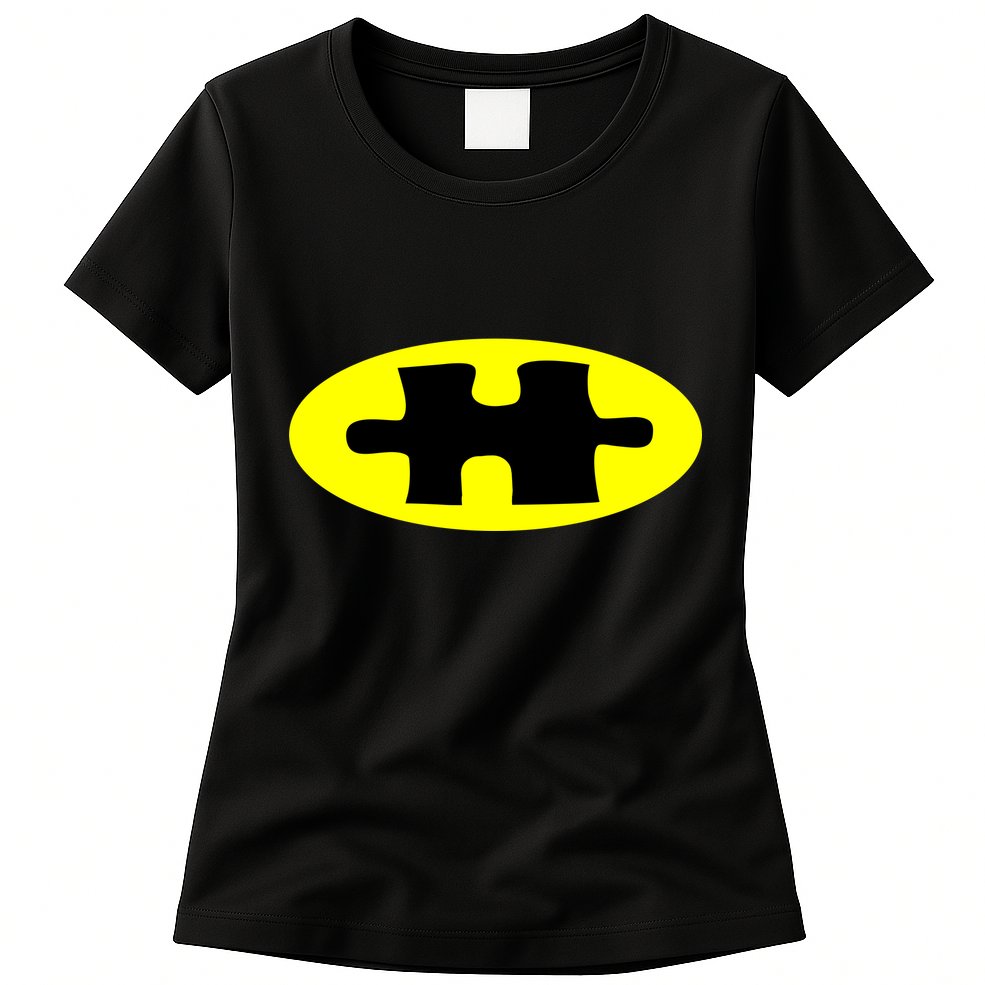 Autism Awareness Bat Puzzle Logo Womens T-Shirt