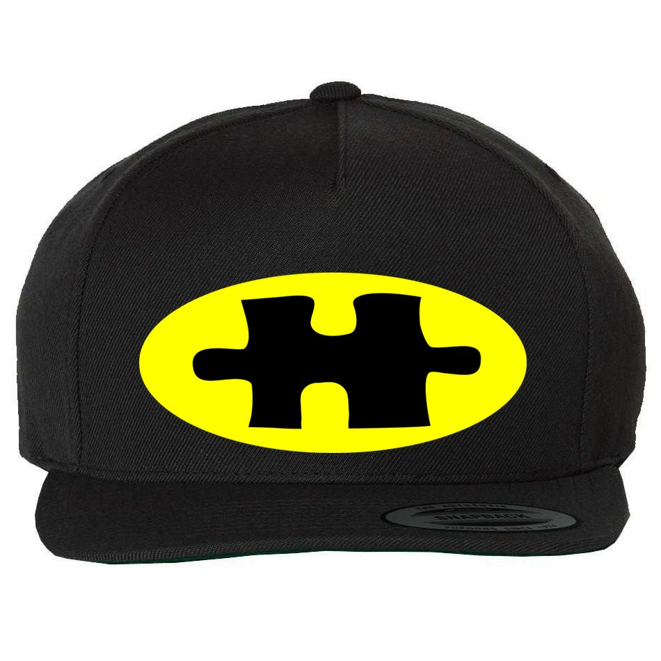 Autism Awareness Bat Puzzle Logo Wool Snapback Cap