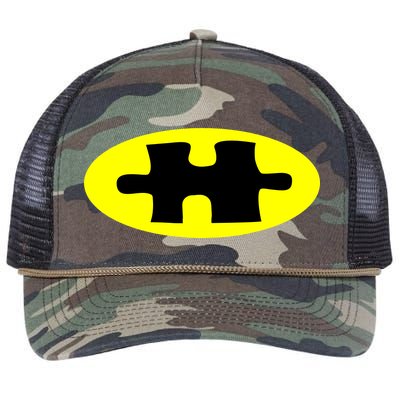 Autism Awareness Bat Puzzle Logo Retro Rope Trucker Hat Cap