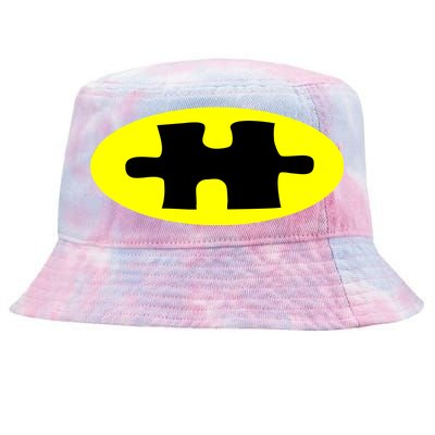 Autism Awareness Bat Puzzle Logo Tie-Dyed Bucket Hat