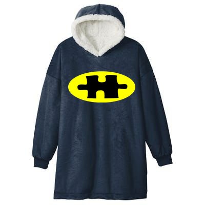 Autism Awareness Bat Puzzle Logo Hooded Wearable Blanket