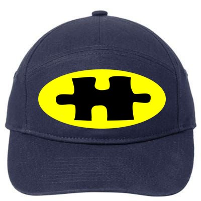 Autism Awareness Bat Puzzle Logo 7-Panel Snapback Hat