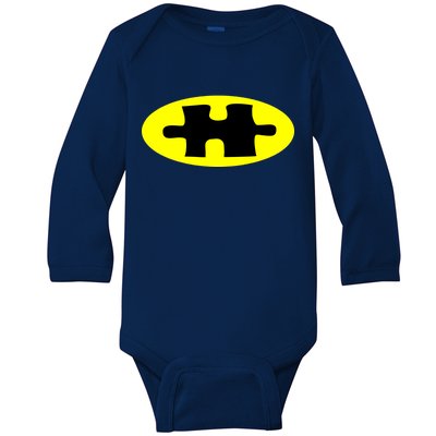 Autism Awareness Bat Puzzle Logo Baby Long Sleeve Bodysuit