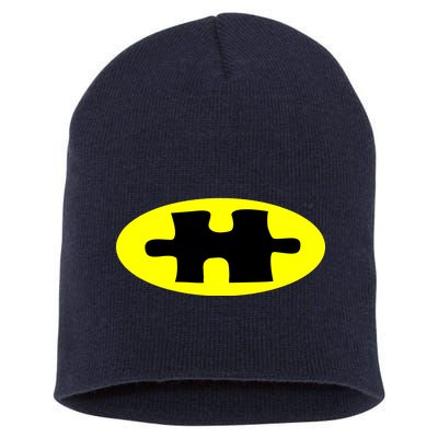 Autism Awareness Bat Puzzle Logo Short Acrylic Beanie