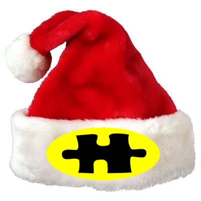 Autism Awareness Bat Puzzle Logo Premium Christmas Santa Hat