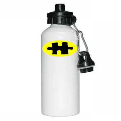 Autism Awareness Bat Puzzle Logo Aluminum Water Bottle