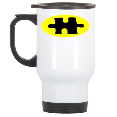 Autism Awareness Bat Puzzle Logo Stainless Steel Travel Mug