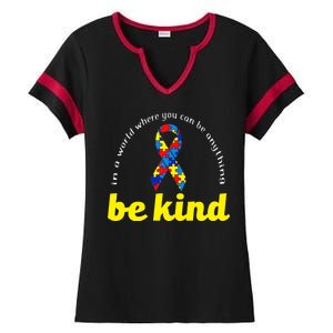 Autism Awareness Be Anything Be Kind Ladies Halftime Notch Neck Tee