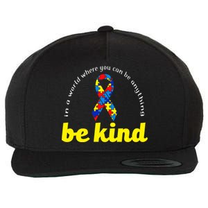 Autism Awareness Be Anything Be Kind Wool Snapback Cap