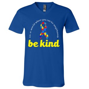 Autism Awareness Be Anything Be Kind V-Neck T-Shirt