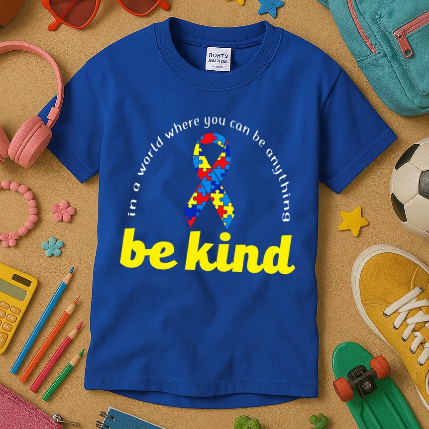 Autism Awareness Be Anything Be Kind Kids T-Shirt