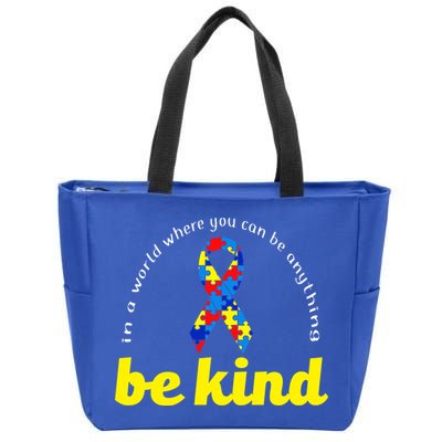 Autism Awareness Be Anything Be Kind Zip Tote Bag