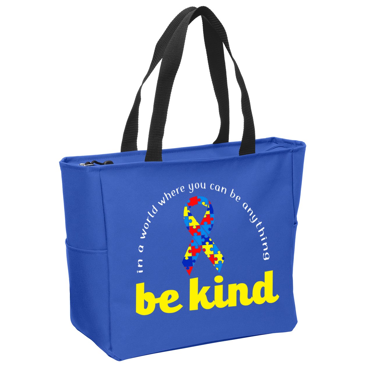 Autism Awareness Be Anything Be Kind Zip Tote Bag