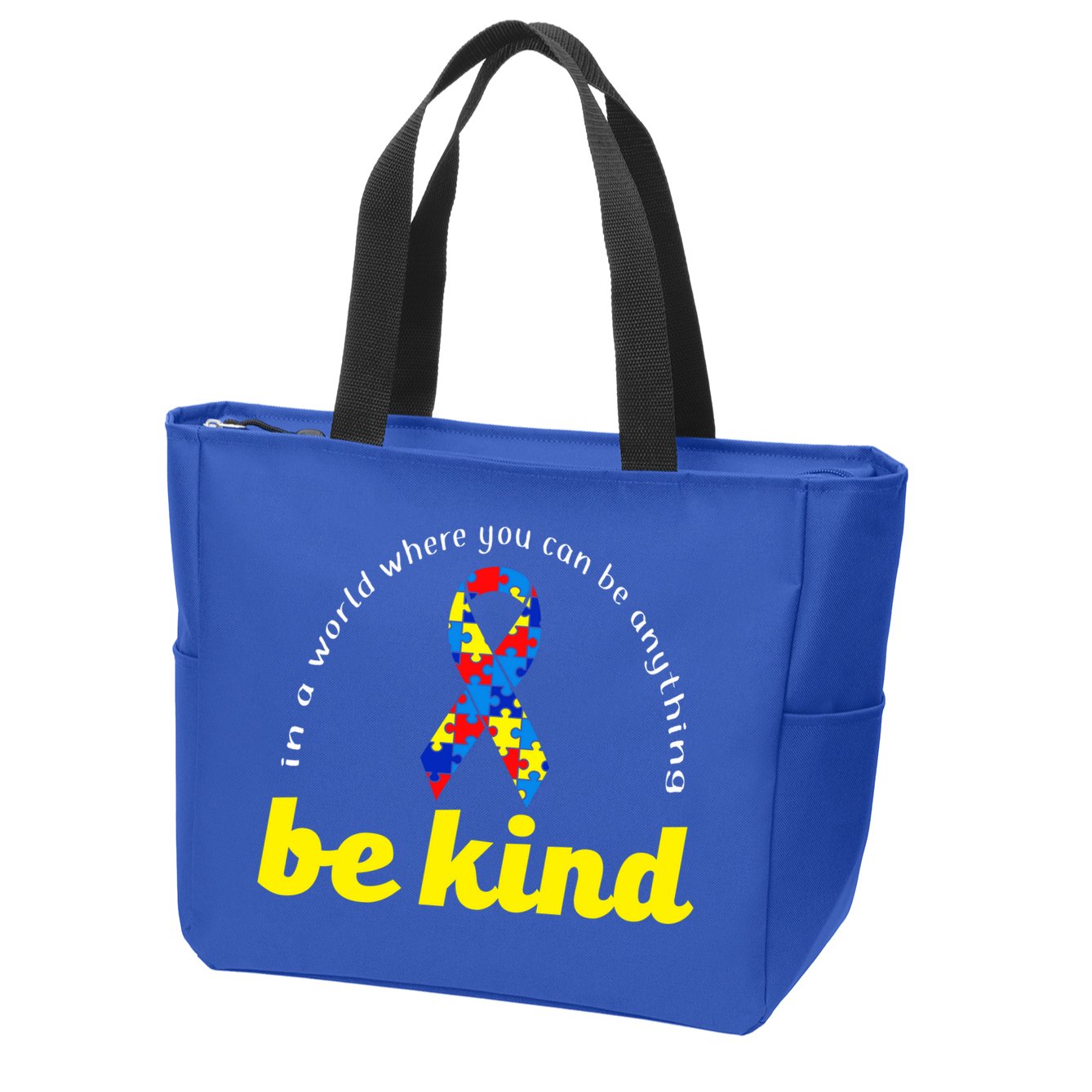Autism Awareness Be Anything Be Kind Zip Tote Bag