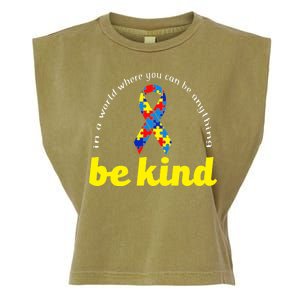 Autism Awareness Be Anything Be Kind Garment-Dyed Women's Muscle Tee