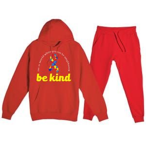 Autism Awareness Be Anything Be Kind Premium Hooded Sweatsuit Set