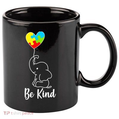 Autism Awareness Be Kind Elephant 11oz C Handle Ceramic Mug