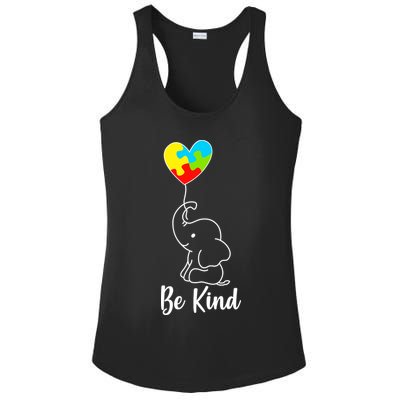 Autism Awareness Be Kind Elephant Ladies PosiCharge Competitor Racerback Tank