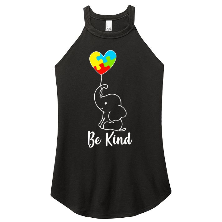 Autism Awareness Be Kind Elephant Women's Perfect Tri Rocker Tank