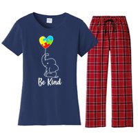 Autism Awareness Be Kind Elephant Women's Flannel Pajama Set