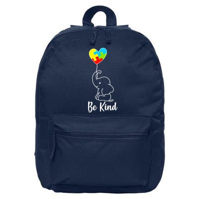 Autism Awareness Be Kind Elephant 16 in Basic Backpack