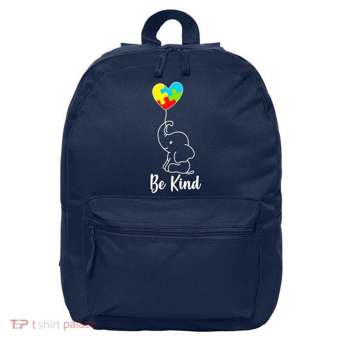 Autism Awareness Be Kind Elephant 16 in Basic Backpack