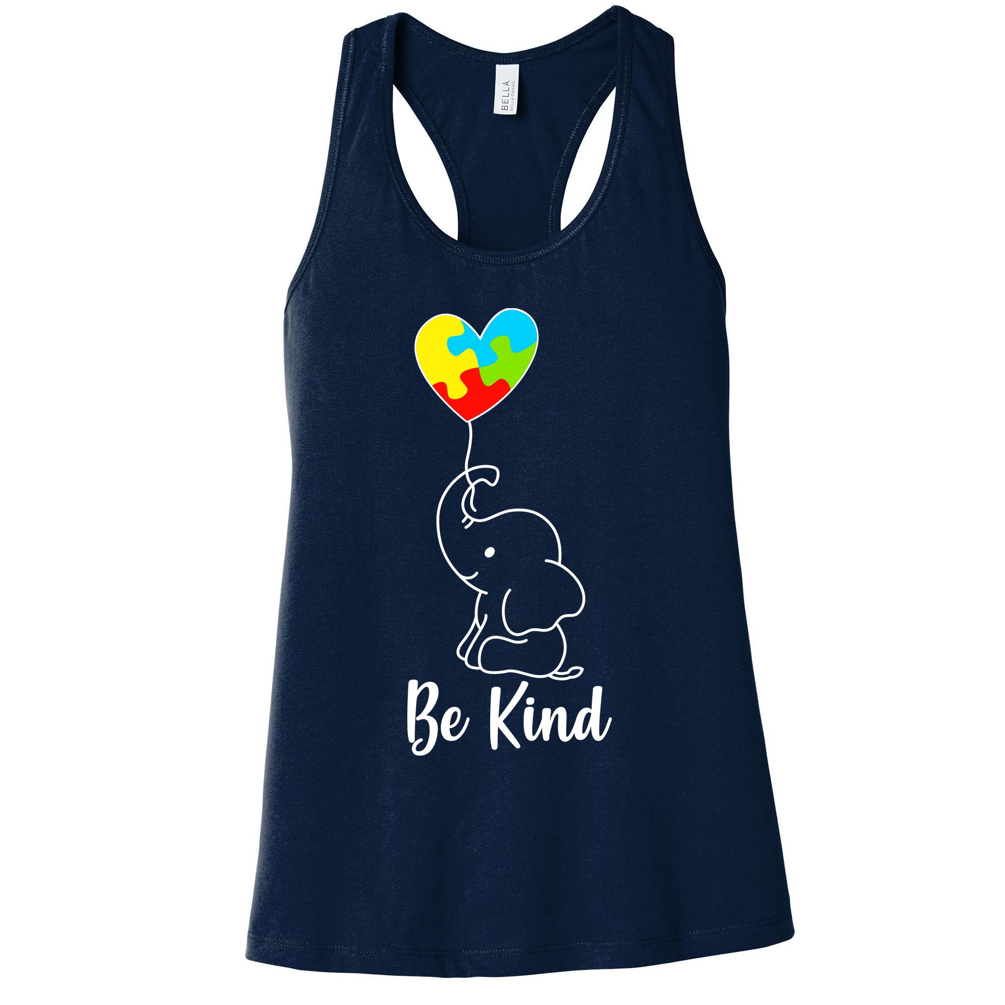 Autism Awareness Be Kind Elephant Womens Tank Top