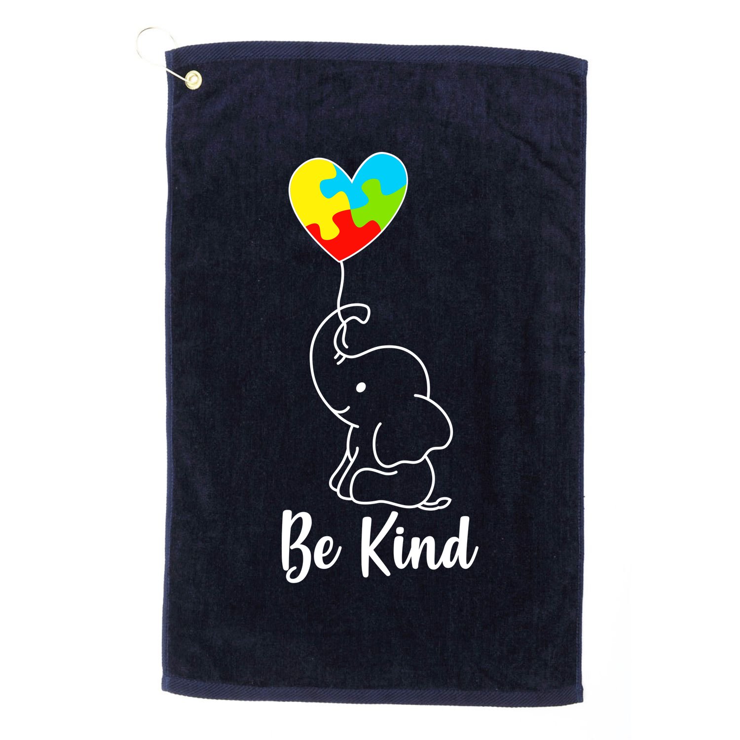 Autism Awareness Be Kind Elephant Golf Towel
