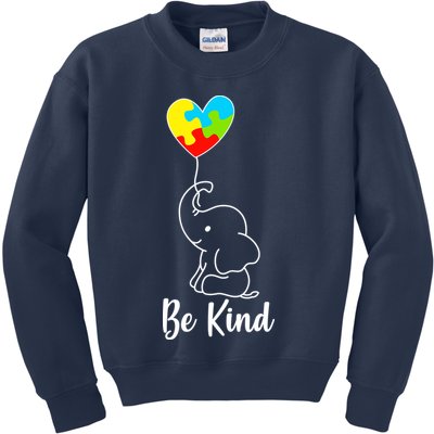 Autism Awareness Be Kind Elephant Kids Sweatshirt